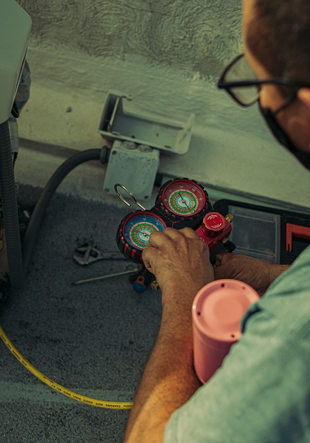 A man Cleaning window air conditioner